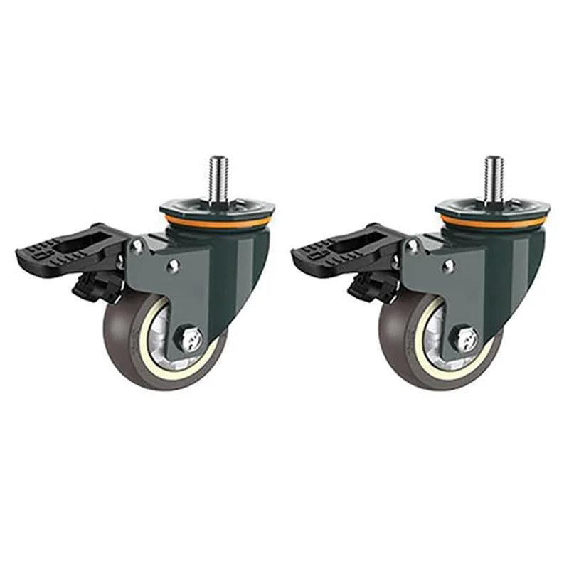 Rodízio Rodízio Rodas 4 PCS M16 Rosca Rodas Pesadas com Freio Universal 360 °
