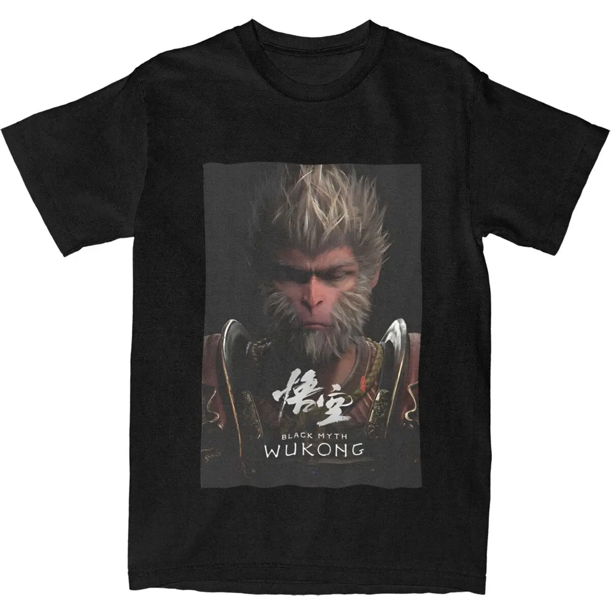 Man T Shirt Black Myth Wukong Sun Wukong T-Shirts Harajuku The Monkey King Game Summer Tees Awesome Casual Cotton Tops Present