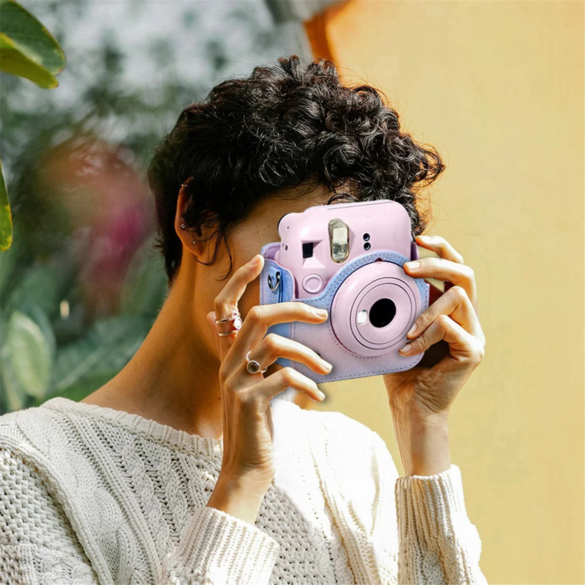 A93P Camera Case with Adjustable Shoulder Strap PU Leather Soft Protective Case Trave Bag for Fujifilm Instax Mini 12,C