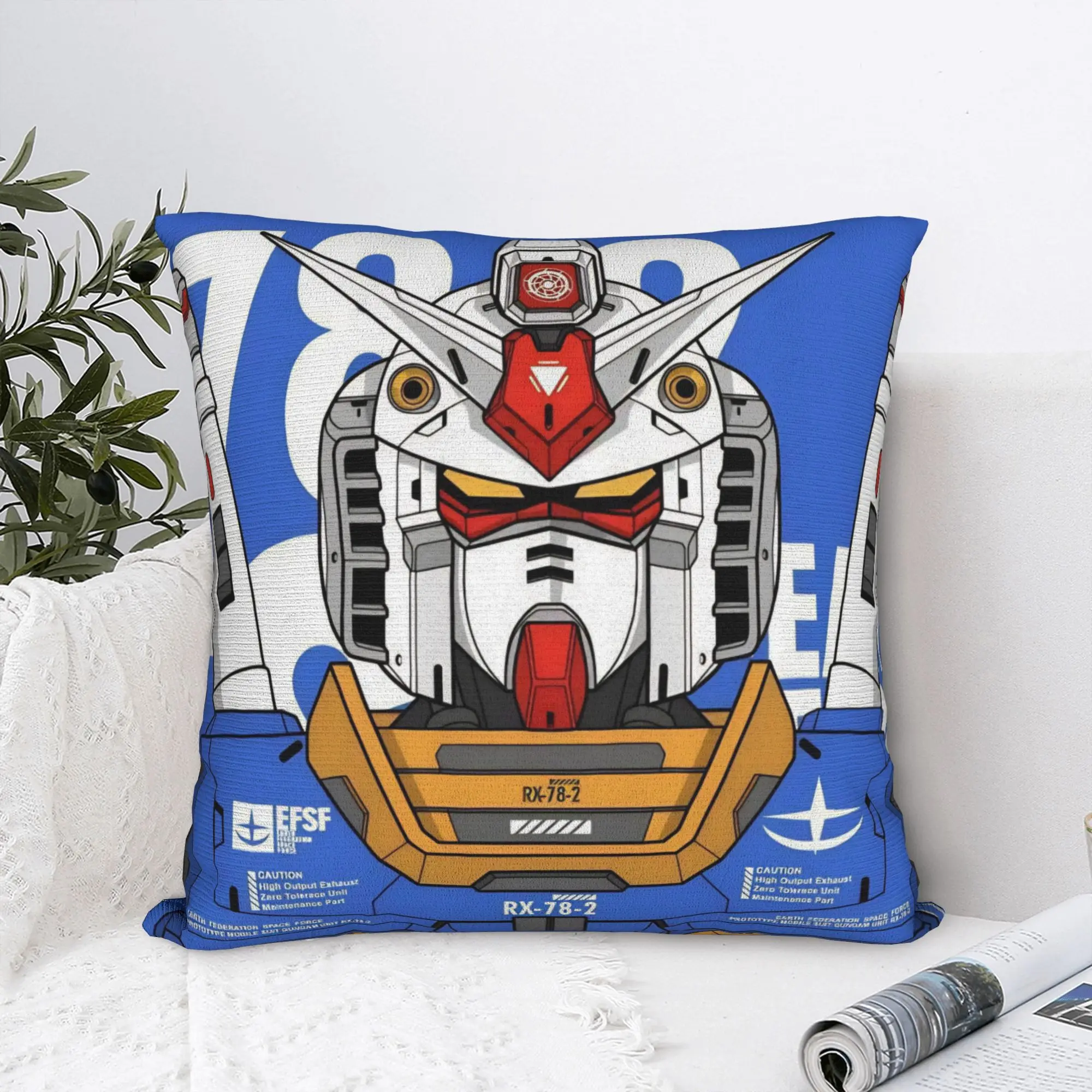 Gundams Anime  Pillowcase Polyester Cushion Cover Gift  Pillow Case Cover Seater Square 40*40cm