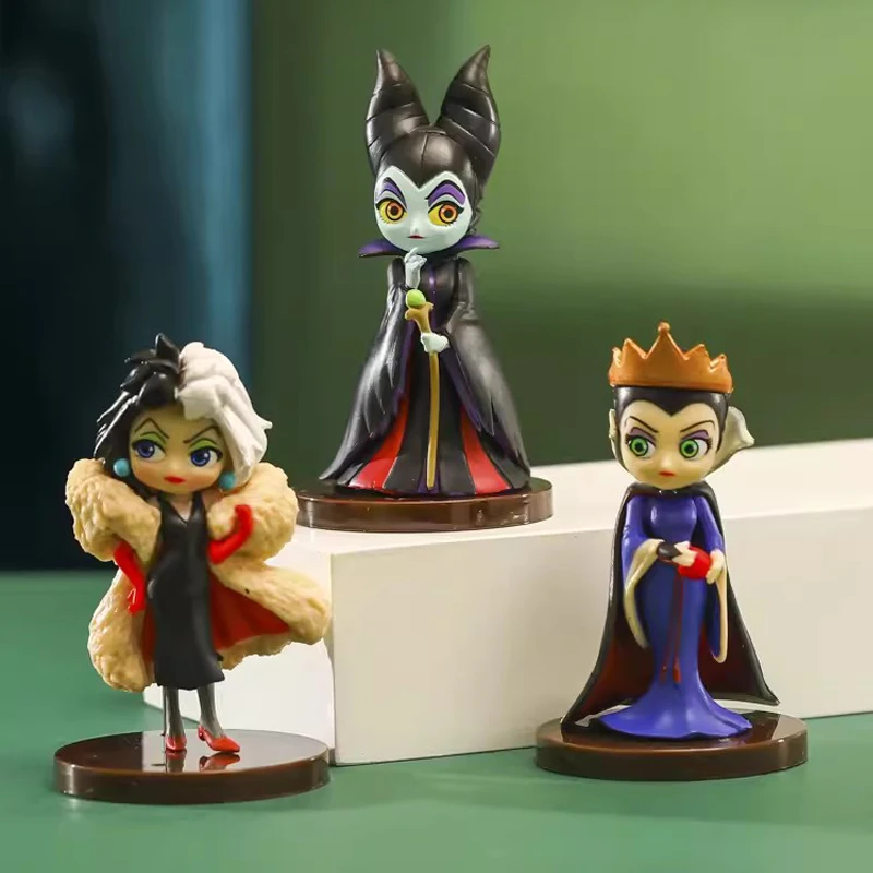 Disney Q-Series Villain Collection Set - Discendenti 2 Evil Queen Poseable Action Figure 8 cm Modello Q-Style Toy Gift per ragazze