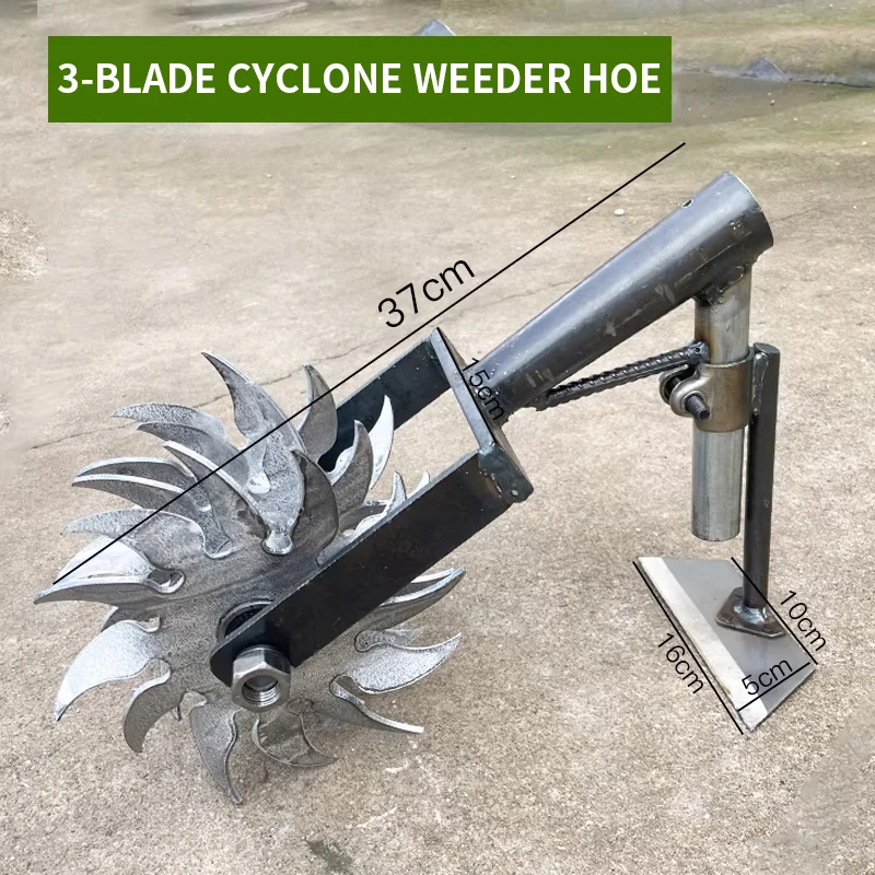 3-7 Blade Wheel-Type Weeder and Cultivator Push Mower Wide-Cut Heavy-Duty Professional Gardening Weeding Tool Durable Portable