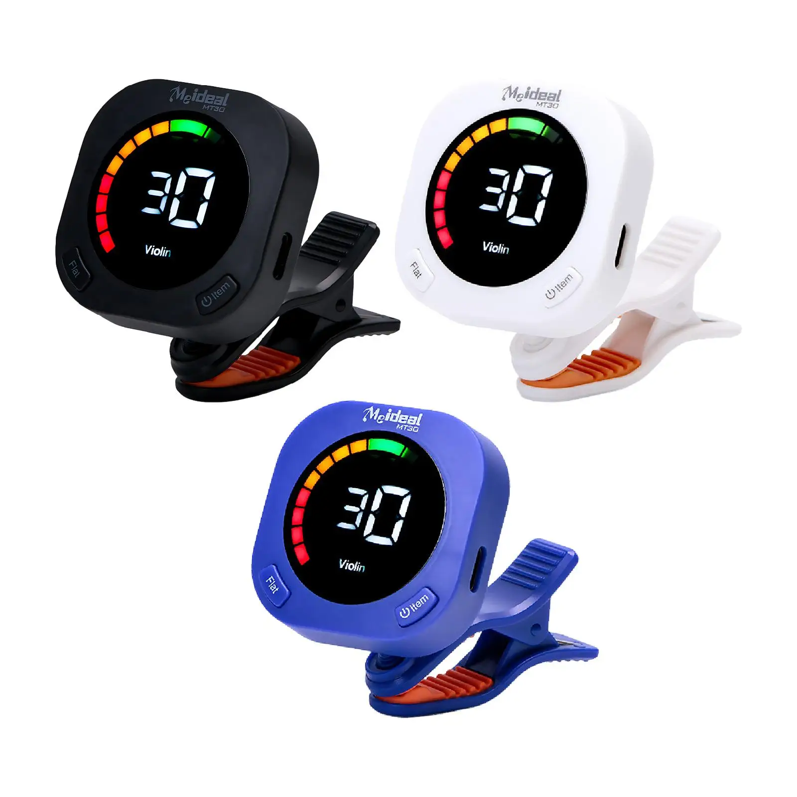 موالف جيتار USB قابل لإعادة الشحن وسهل الاستخدام 360 درجة ° ممارسة الملحقات الدوارة