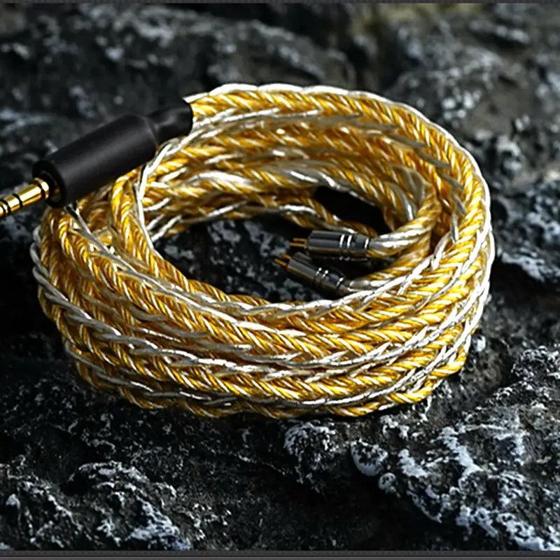 XINHS H99 earphone hibrida 8-core paladium perak murni kristal tembaga tunggal kabel upgrade HIFI D07 S06 alliance kuat