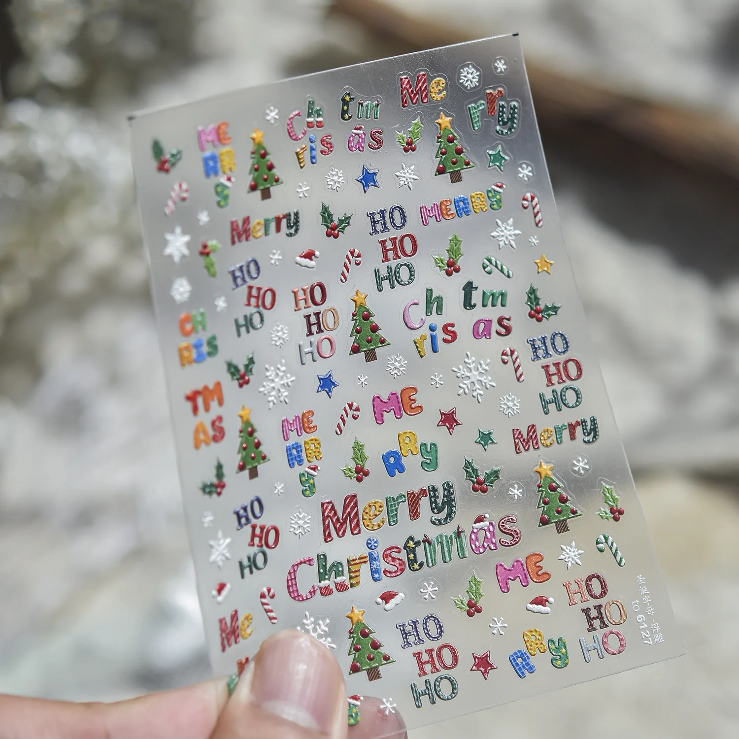 Nail Art Xmas Tree - Kış Tatili 5D Tırnak Sanatı Çıkartması