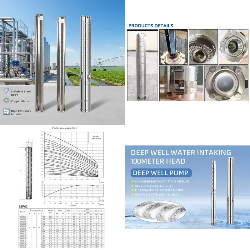 400m Deep Well Submersible Centrifugal Pump 22kw Stainless Steel Centrifugal Water Pump with Automotive Industry Applications