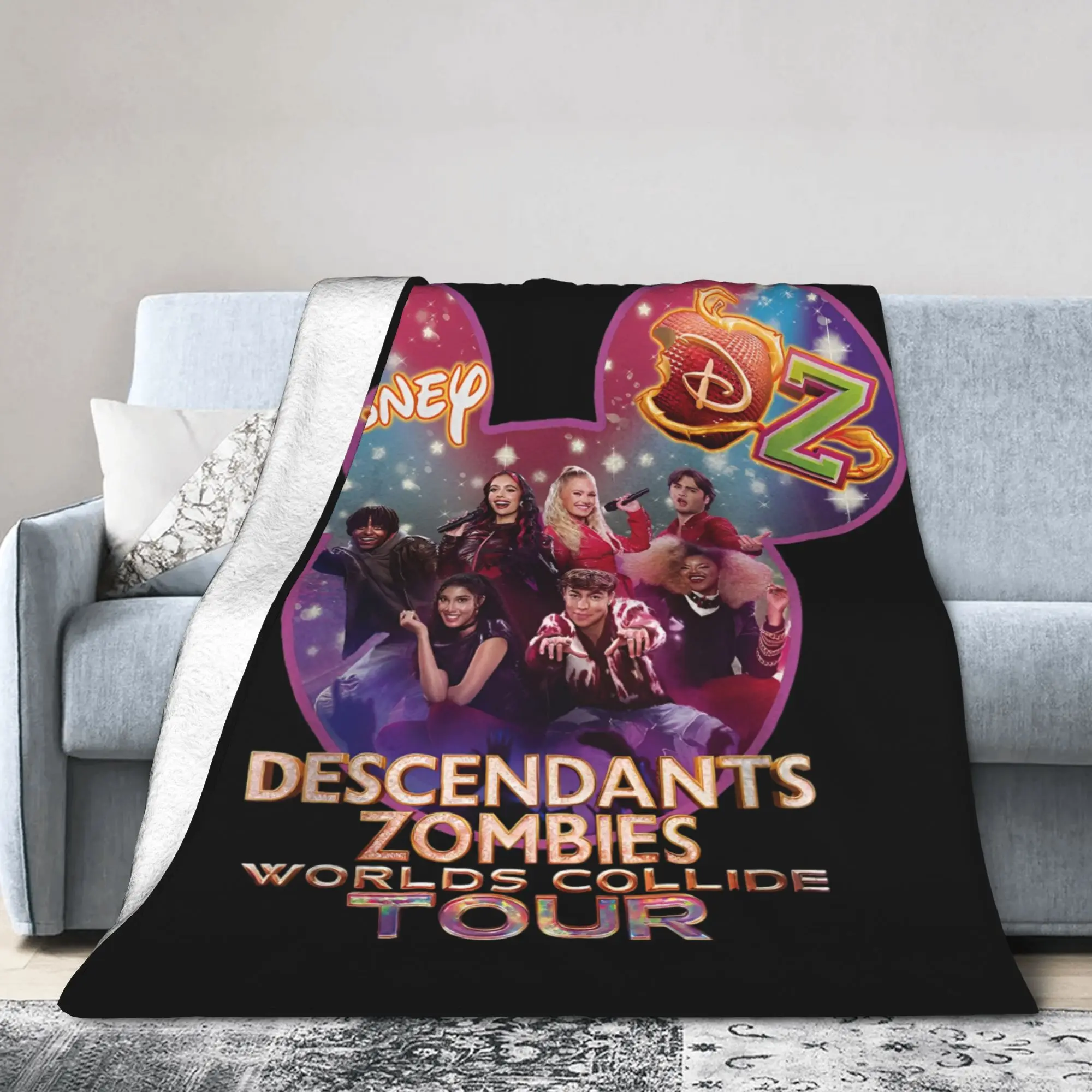 Zombies 4 Descendants Music World Collide Tour Flannel Blankets  Throw Blankets for  Sofa Bedding Lounge Plush Thin Quilt