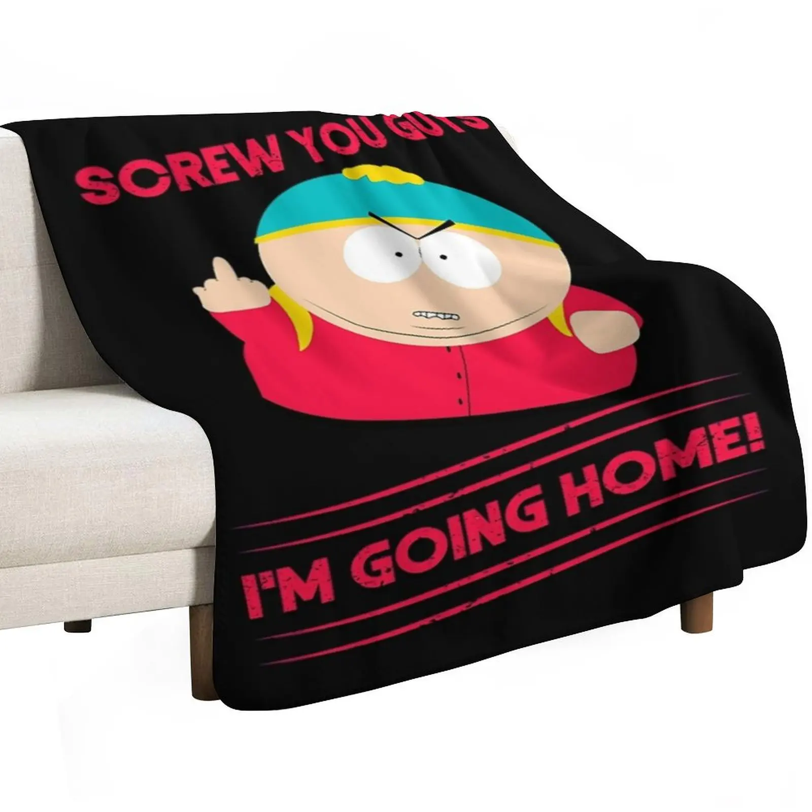 Cartman Screw you guys Throw Blanket Lightweight Cozy Blanket for Bed Sofa