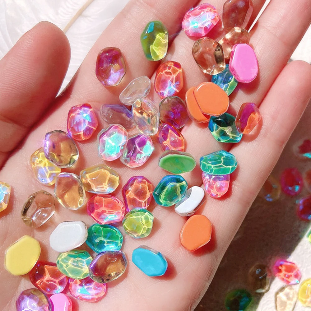 20 pezzi Aurora acqua ondulazione pietra nail art fascino 3D ghiaccio estivo cristallo trasparente strass per unghie accessori per unghie di lusso fai da te