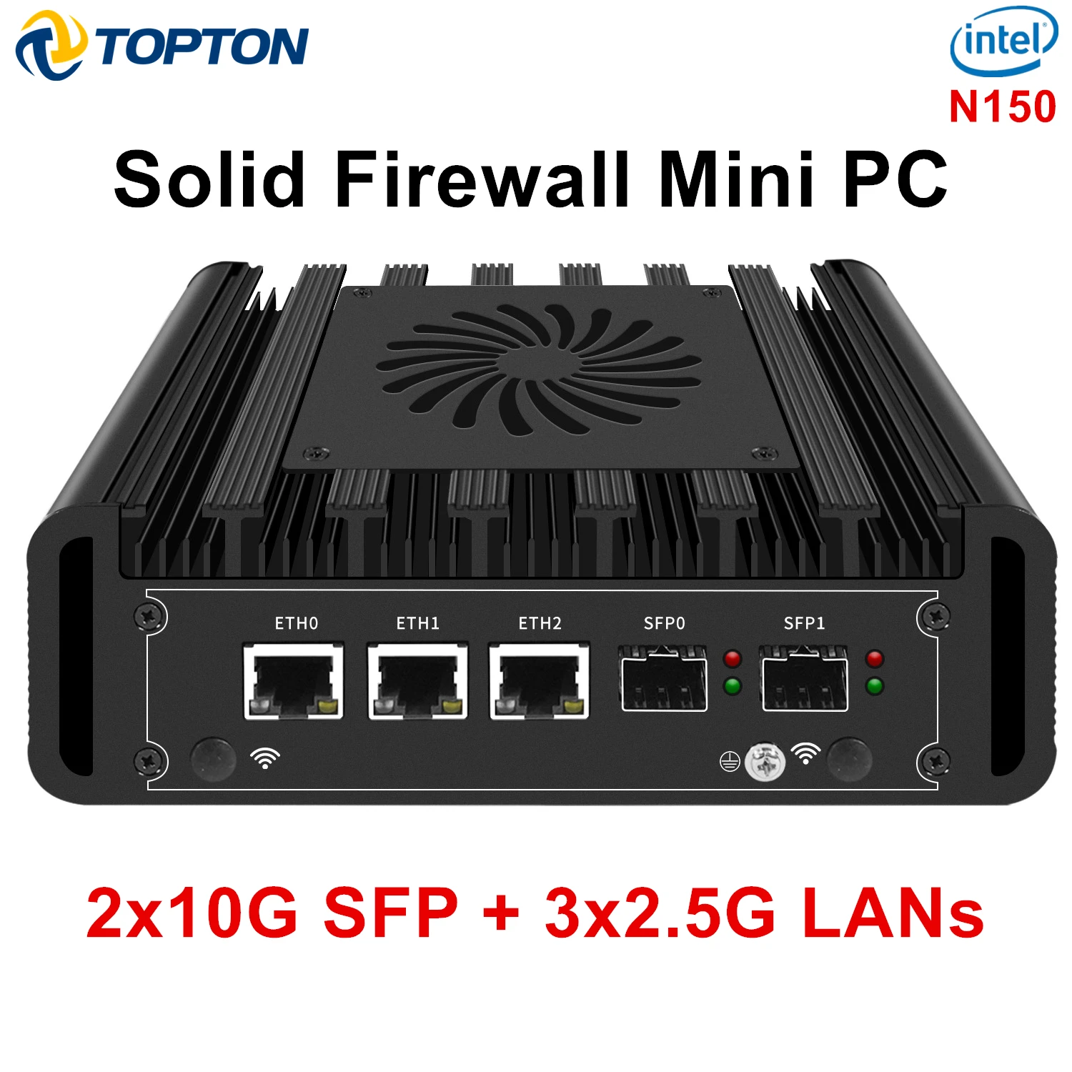 Topton 2x10G SFP Solid Firewall Mini PC 3x2.5G i226-V Lan Intel i3 N305 N150 DDR5 NVMe Proxmox pfSense OPNsense Home Server Host
