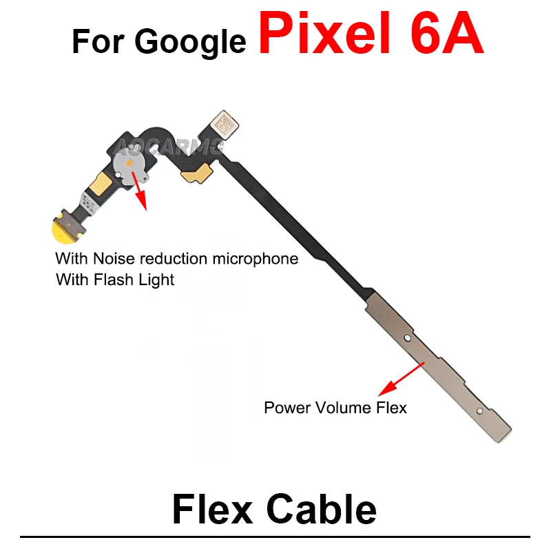 Power Volume Buttons Flex With Flash Light Flex Cable For Google Pixel 7A 6A Replacement Part