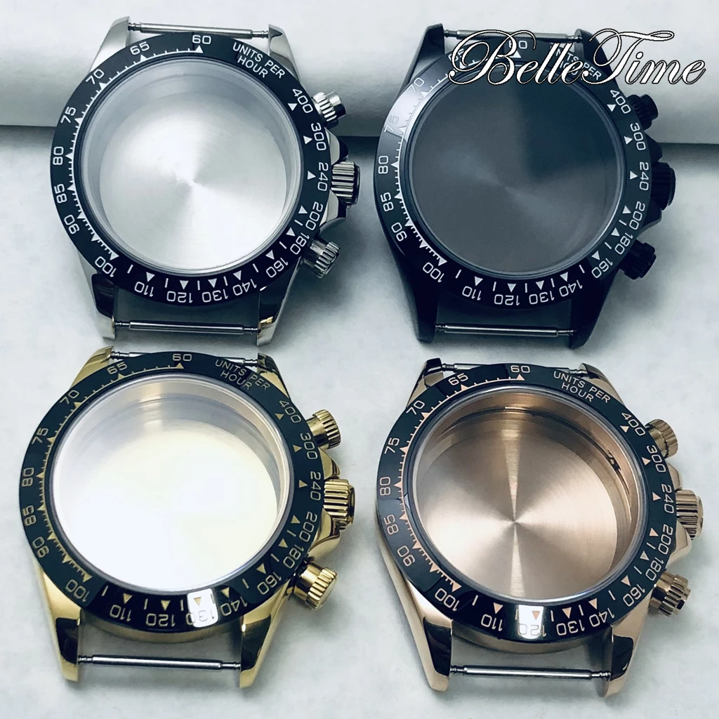 عالية الجودة دايتونا كوارتز كرونوغراف 40 مللي متر VK63 السيراميك الحافة صالح VK63A VK64 كوارتز ساعة يد تعمل بالحركة اكسسوارات