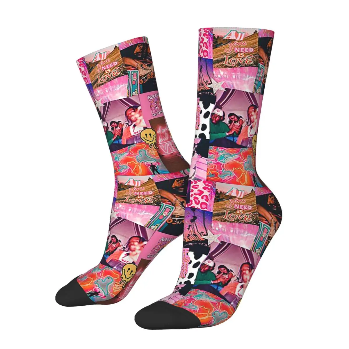 Trippy Baby Collage Chaussettes Harajuku, Chaussettes sulfToutes Saisons, Bas de Haute Qualité, Accessoires pour Hommes et Femmes, Cadeaux de Noël