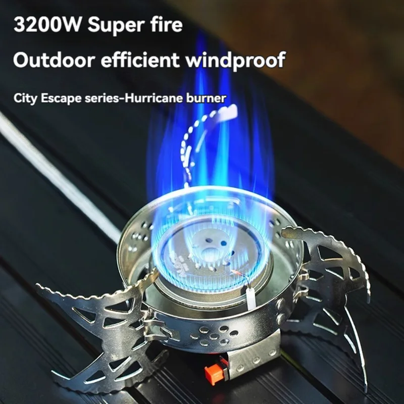 ALOCS Camping Stove Head Gas Stove Outdoor Picnic Gas Stove Windproof and Strong Fire Stove Furnace Supplies Equipment