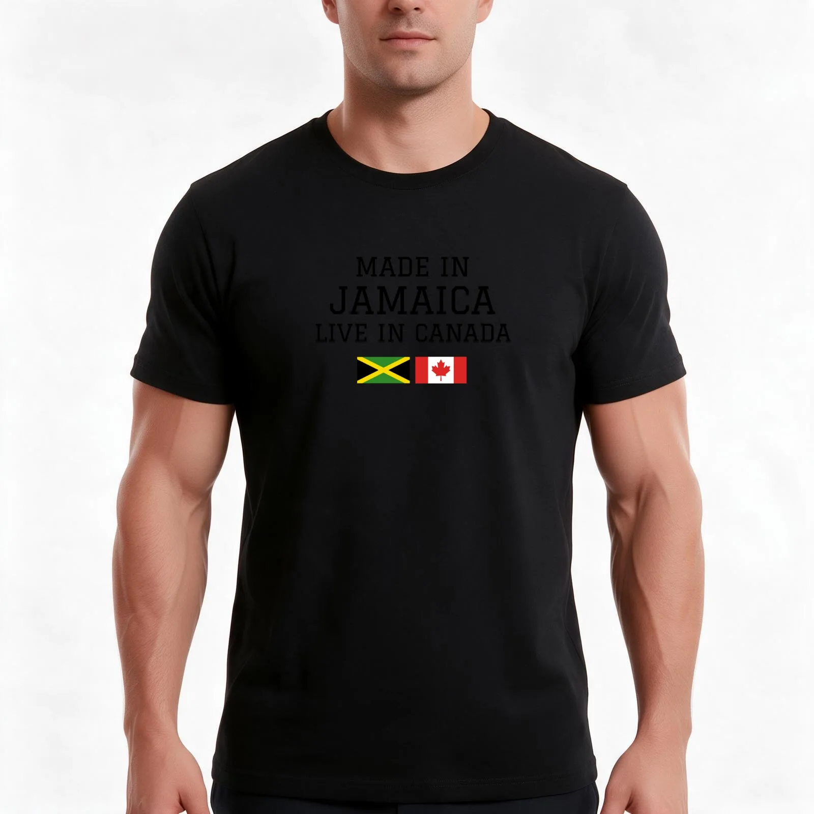 Jamaican Canadian, Made In Jamaica Live In Canada, Camaican T-Shirt, Summer Casual Cotton Tee, Oversized Streetwear Tops