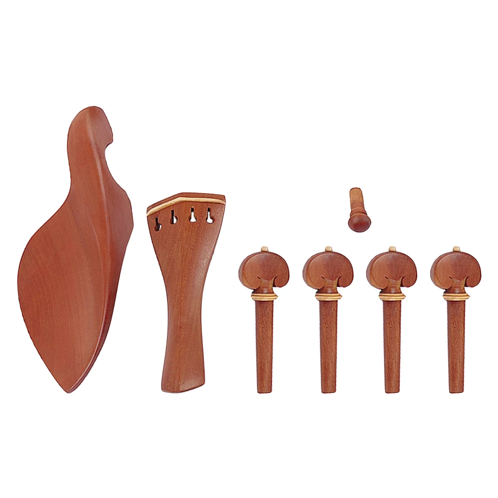

7Pcs Violin Parts Accessories Wooden Tailpiece Chin Rest Handmade Durable Jujube Quality Assurance Extending Life
