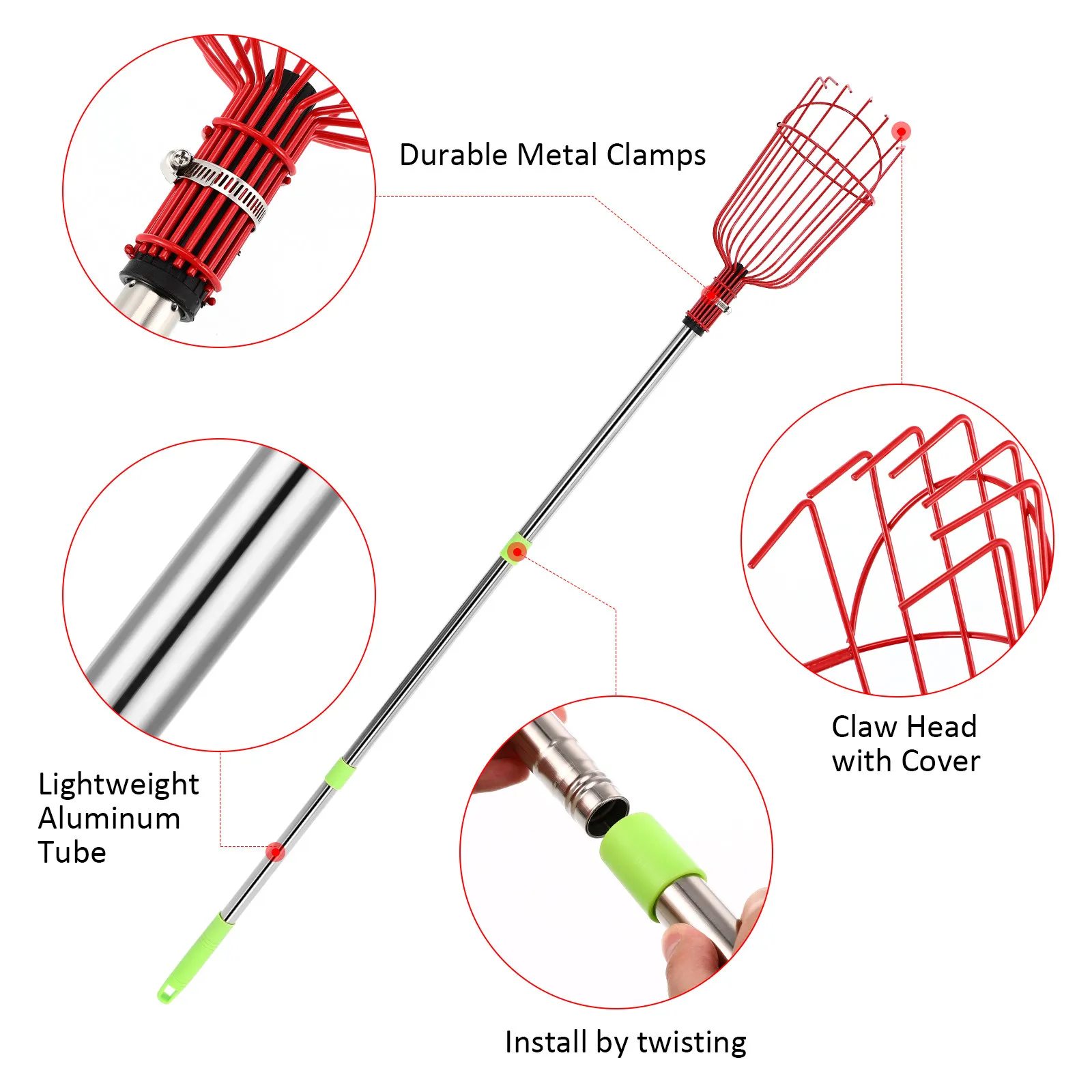 1 set Picker Lightweight Fruit Picking Tool Garden Basket Harvesting Halloween Christmas New Year Fruit Pick Tool Adjustable