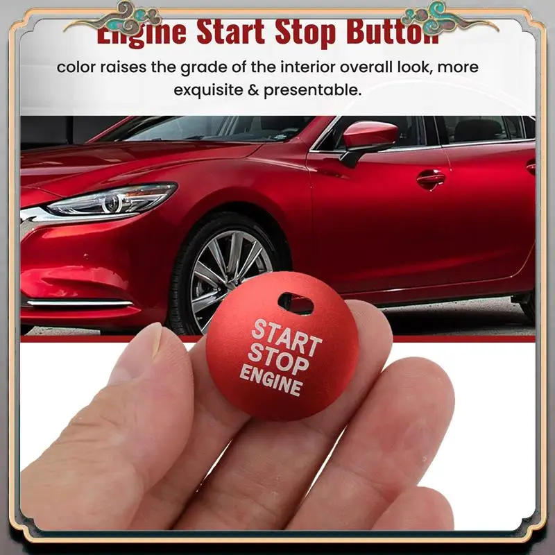 Reliable-2Pc Set Keyless Engine Push Start Button & Surrounding Decoration Ring For Mazda 3 6 CX-3 CX-5 CX-9 MX-5 With Push Star