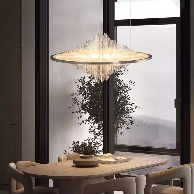 Lámpara colgante de diseño italiano, luz de techo minimalista para dormitorio, diseño de arte Circular, cafetería, creativo ins danés