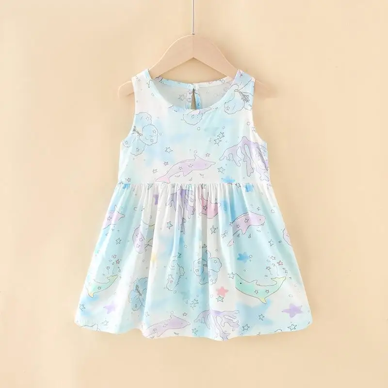 Girls Summer Princess Vest Dress Sleeveless New Fashion Outfits Playdate Picnic Wear Soft Material 3 to 10 Years
