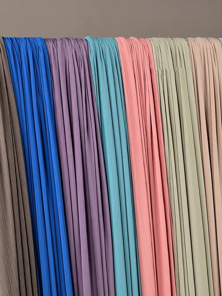 Pleated Stripe Fabric Elastic Silky Smooth Anti-wrinkle Thin Spring Summer by Half Meter