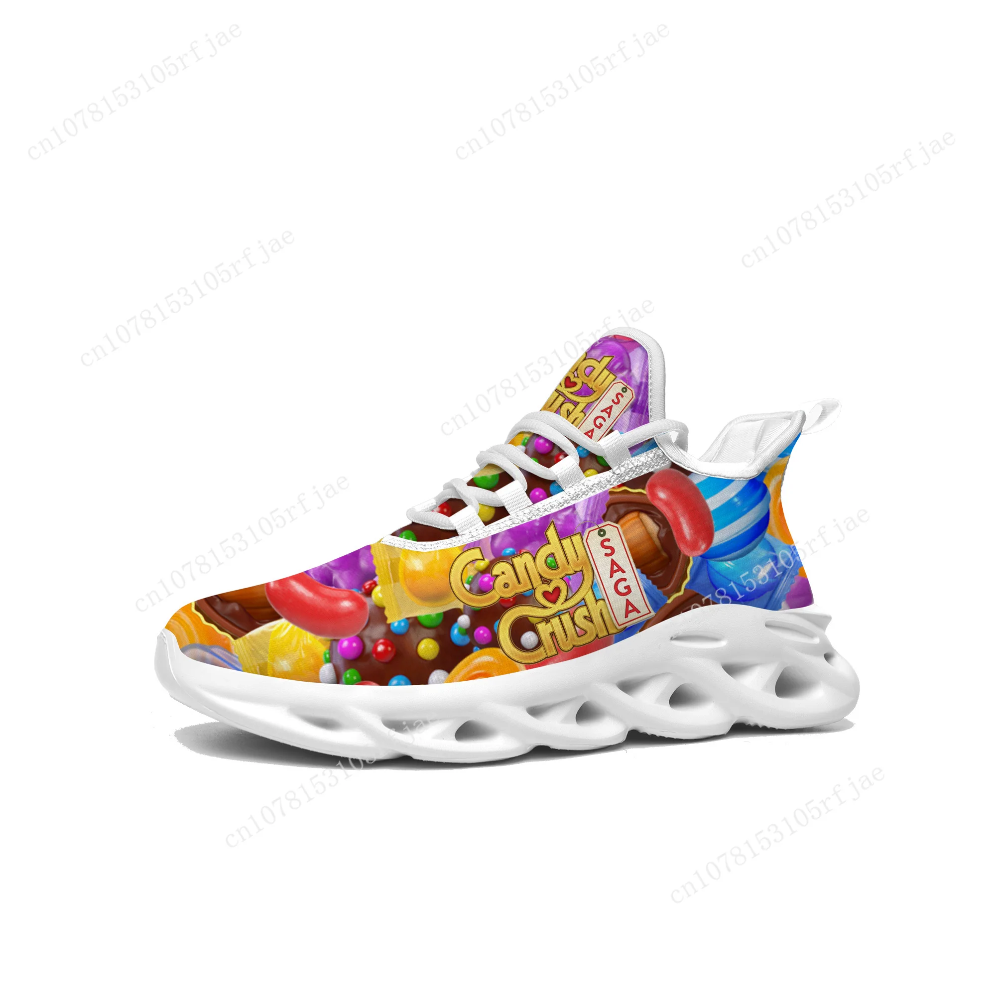 Candy Crush Saga Sneakers Cartoon Game Mens Womens Teenager Fashion Sports Running Shoes High Quality Custom Built Lace Up Shoes