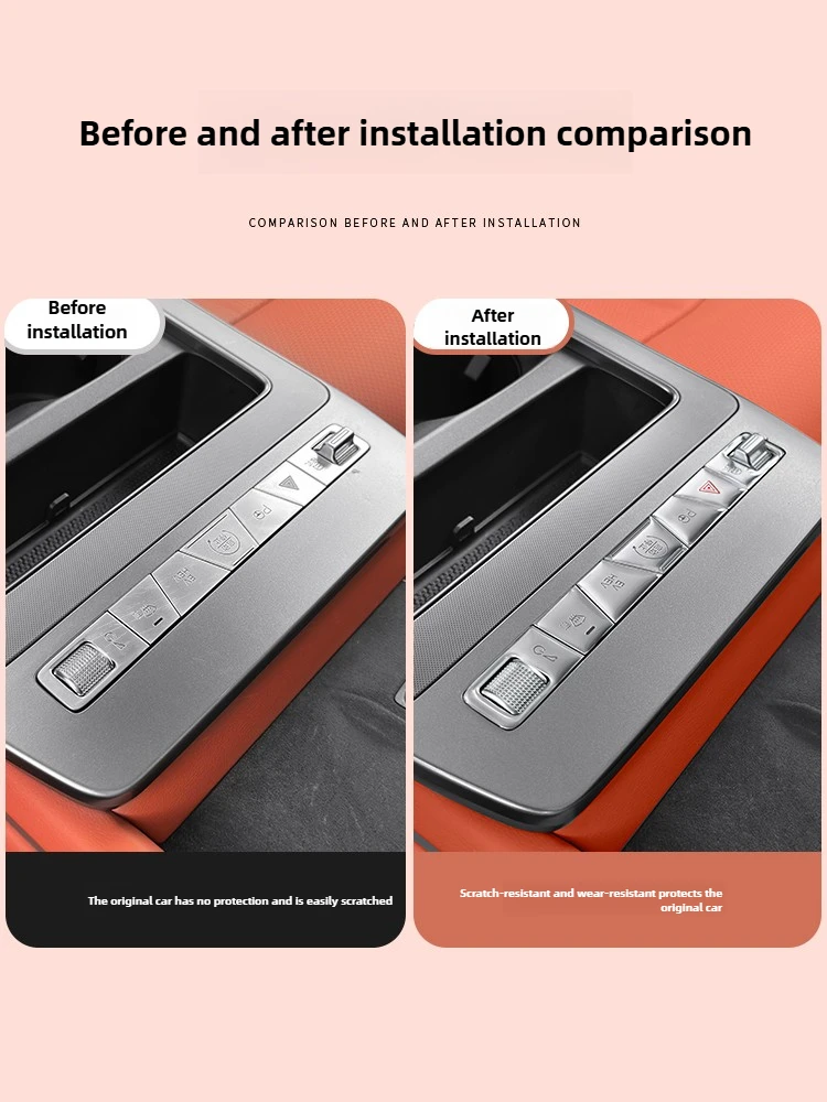 For BYD Sealion 8 Tang L EV Car Central Control Panel Button Dripping-Glue Protective Sticker Patch Car Interior Accessories