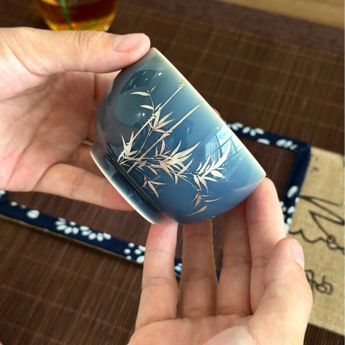 Jingdezhen ceramic tea set, high-end teacup hand-painted master cup, gifts for customers and friends