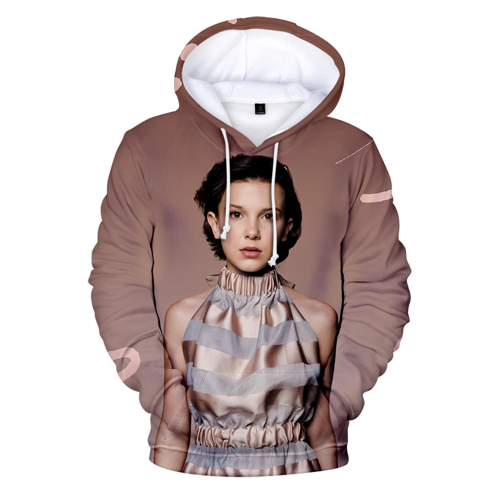 Millie b braun Hoodie Unisex Langarm Männer Frauen Sweatshirt lässigen Stil Popstar 3D Kleidung plus Größe