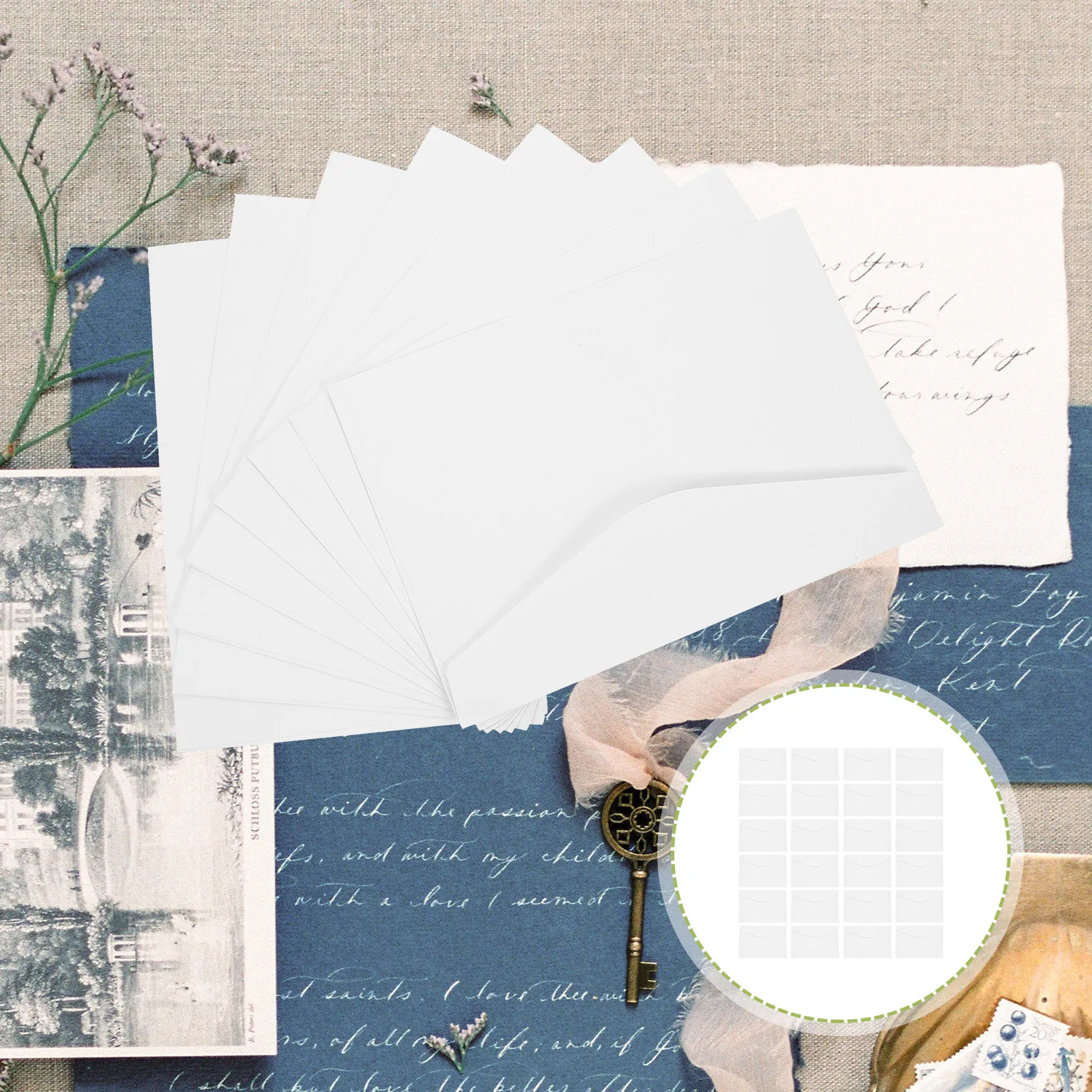 

50pcs Greeting Cards Envelopes Thickened Paper Portable File Document Storage Multi-Function Letter Packing Tiny Pocket