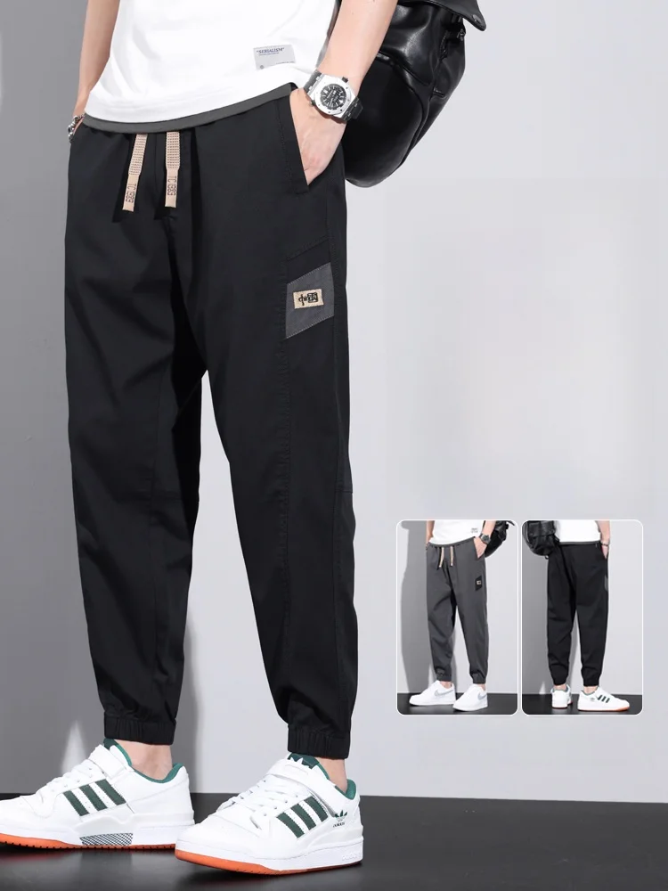 

Мужские повседневные брюки-карго свободного кроя для весны и осени, спортивные брюки-шаровары на осень-зиму, универсальные рабочие брюки для мальчиков