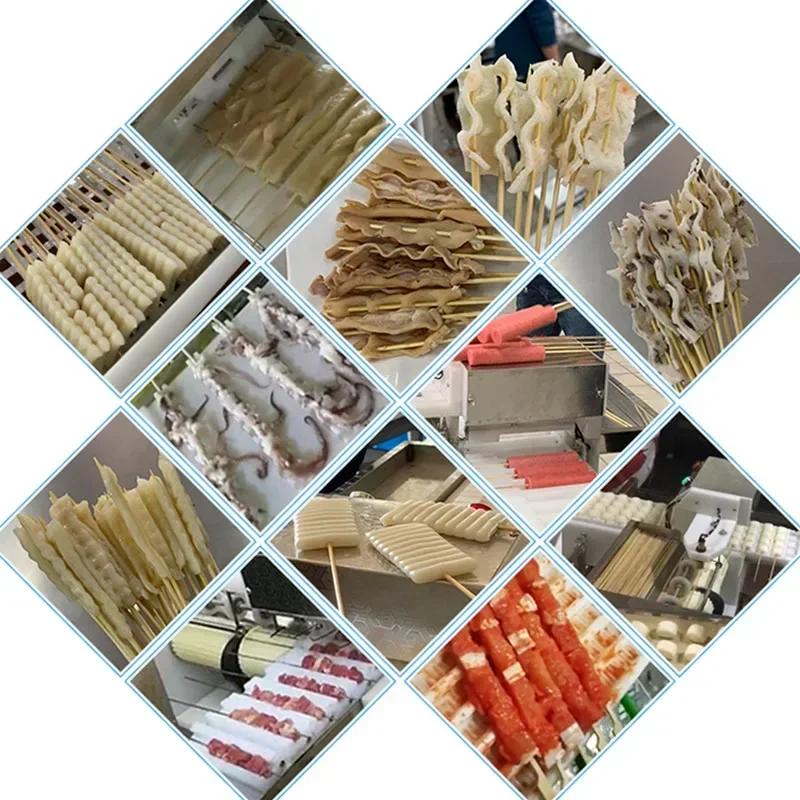 New Stainless Steel Meat Skewer Machine Automatic Meat String Machine Shish Kebab String Machines Wear 12 Strings Machine