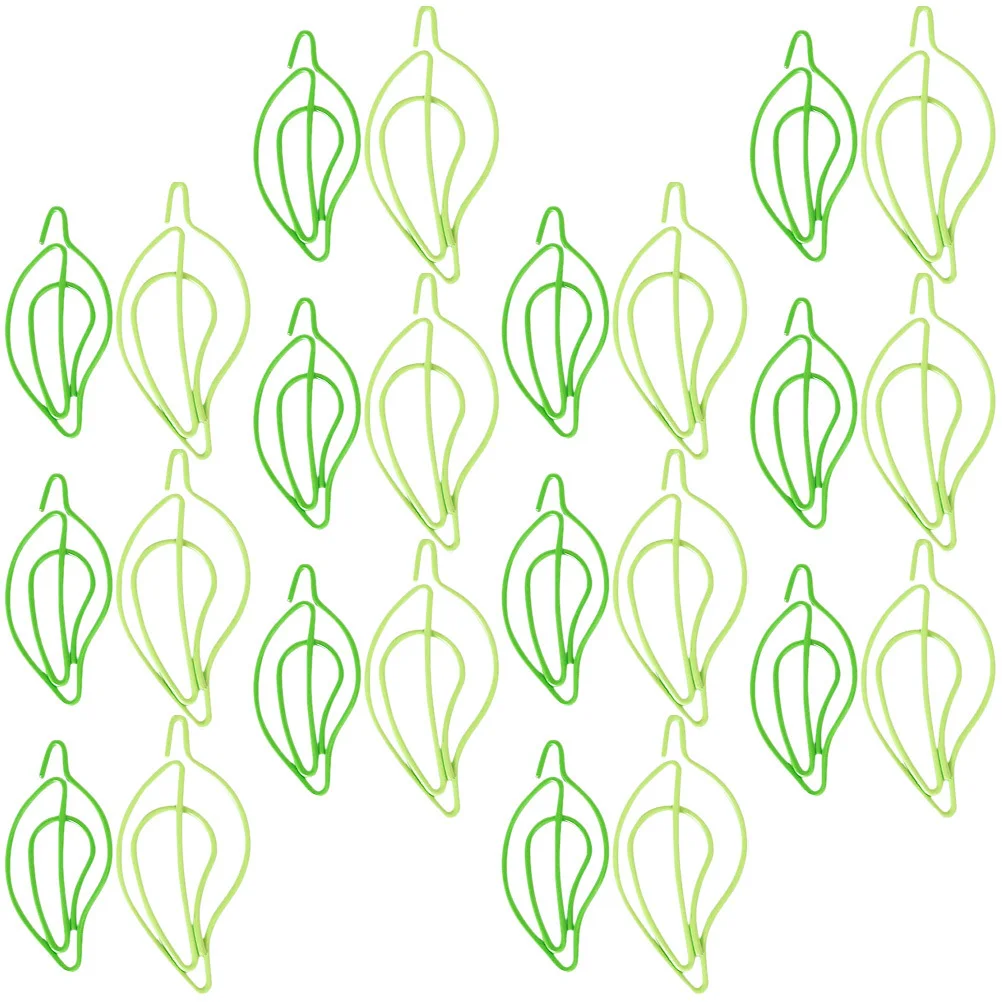 30 قطعة مشابك ورق إبداعية على شكل ورقة شجر معدنية صغيرة مستندات كليب لمكتب المدرسة دراسة المنزل استخدام القرطاسية العملية #4