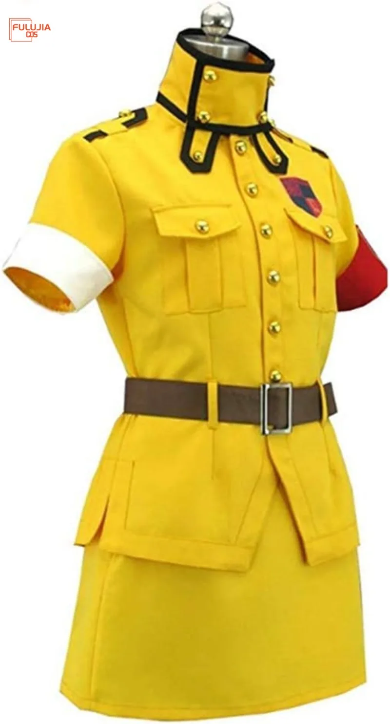 

Anime Women Seras Victoria Yellow Suit Dress Outfits Uniform Cosplay Costume