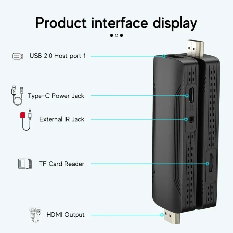 D6 Android TV Stick Allwinner H313 Type C 4K 2GB RAM 16GB ROM UHD 2.4/5.8G WiFi Android 10 H.265 Smart Sticks Android TV Stick