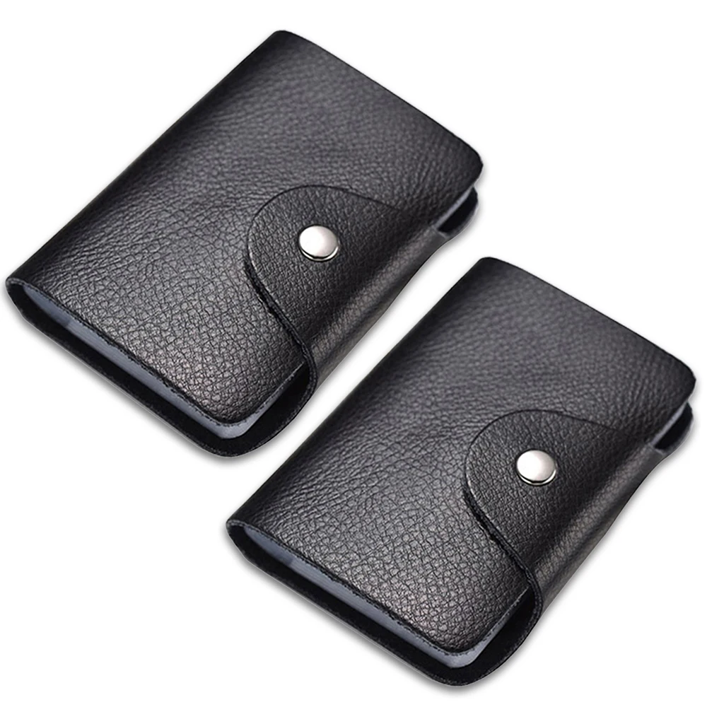 

Business Card Holder Anti-theft ID Credit Card Holder Fashion 24Cards Slots Leather Pocket Case Coin Purse Wallet Card Organizer