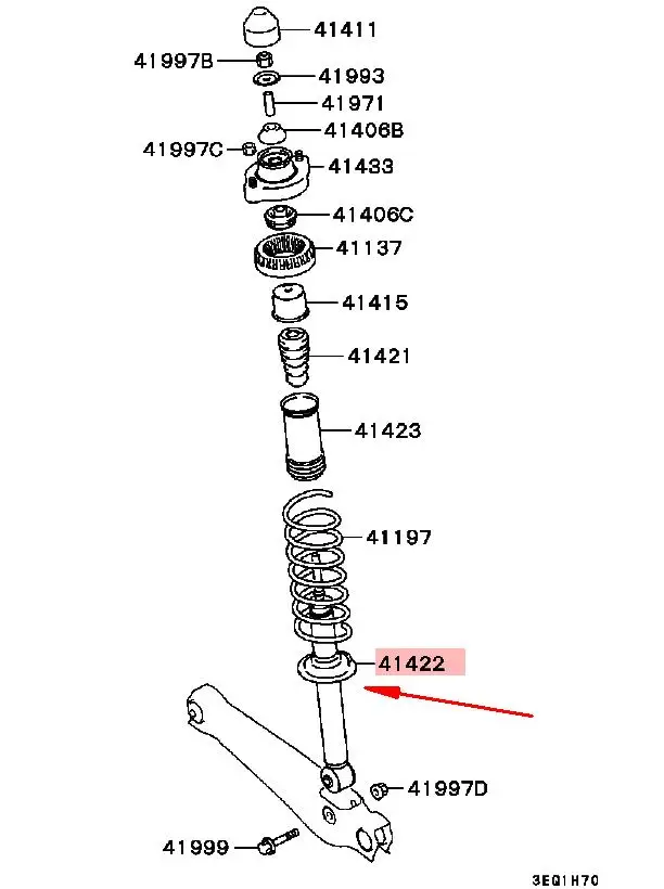 2 PC Rear Suspension Shock Absorber fit for Mitsubishi Lancer Colt 1995-2003 CJ1A CJ2A CJ4A CK1A CK2A CK4A MR244217