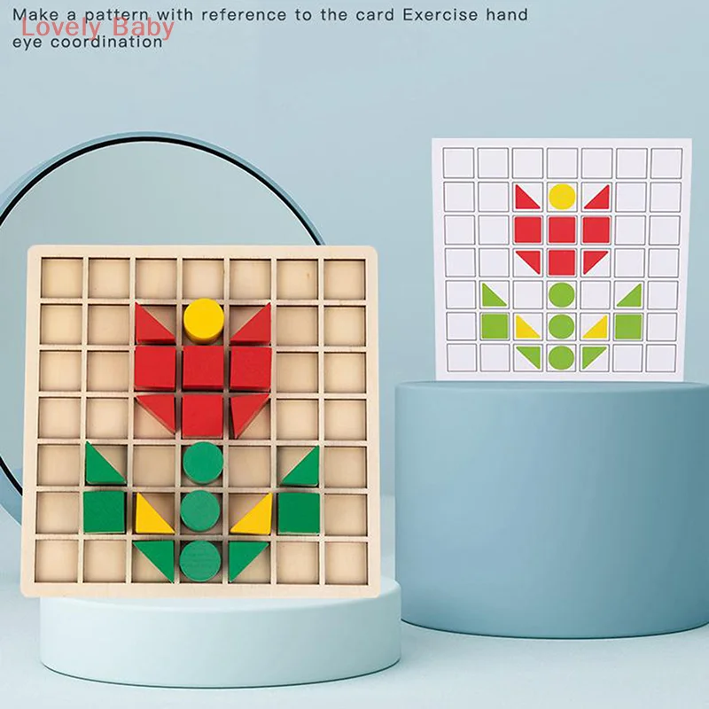 Drewniane Kreatywne Klocki Puzzle Dla Dzieci Montessori Dopasowywanie Kolorów i Kształtów Wczesna Edukacja Zabawki Edukacyjne Gra Rozwijająca Inteligencję Dzieci