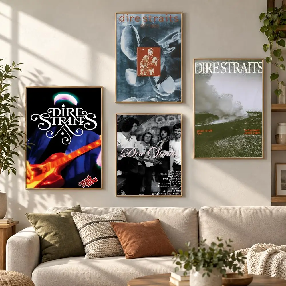 Dire Straits Classic Rock Band Album Guitar Music Style Poster Aesthetic Art Print for Bedroom & Living Room Decor, Unframed