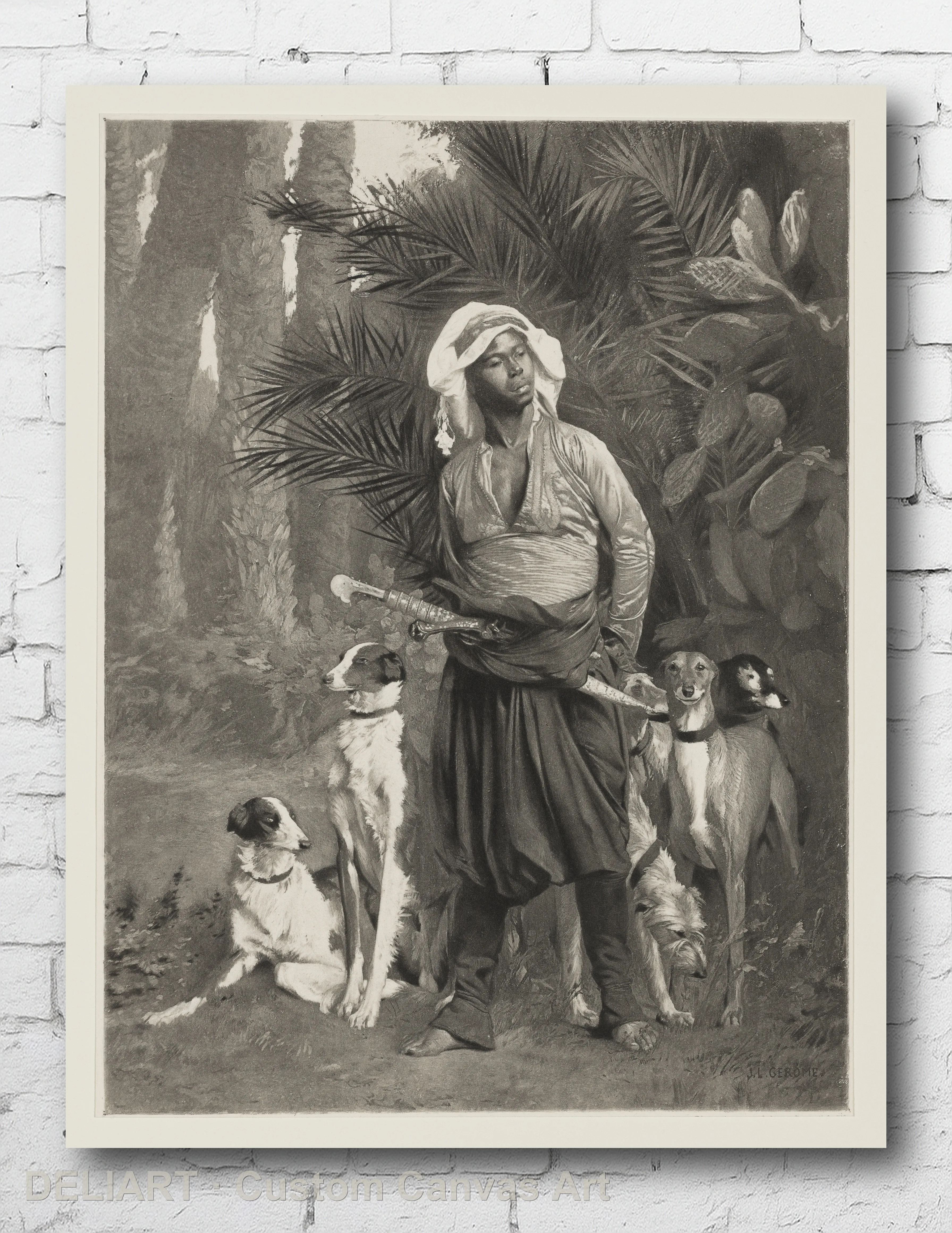 Master of the Hounds by Jean-Léon Gérôme - Vintage Travel Art Canvas Wall Art Poster Print Vintage Home Decor Unframed