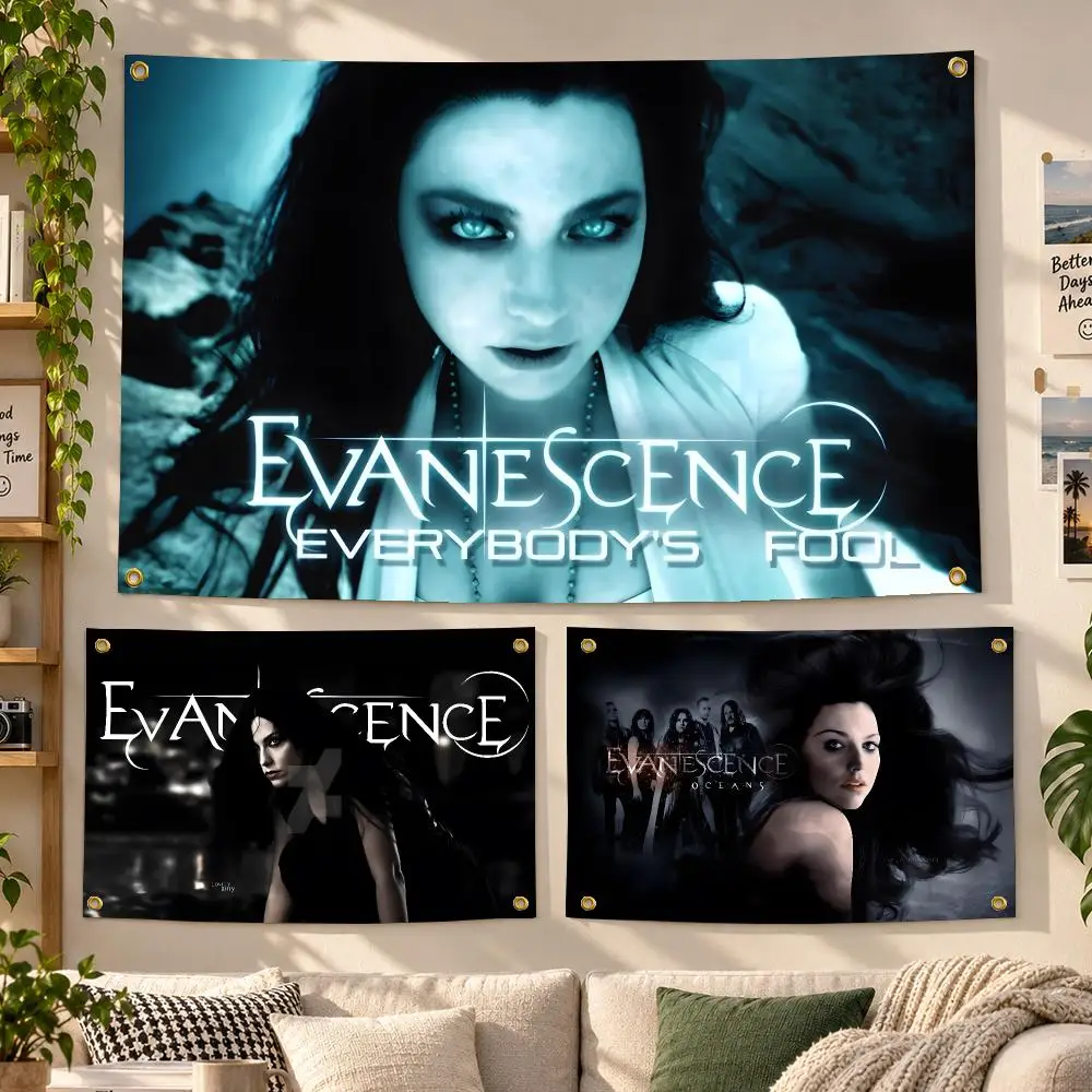 Band Evanescence Gothic Rock Flags Personalized Banner Flag Room Dorm Camping Picnic Garage Bar Outdoor Wall Decor