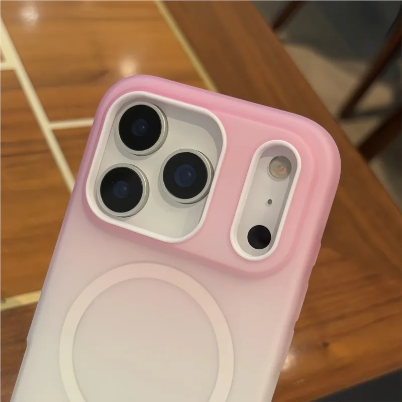 2 IN 1 Gradient Color for Magsafe Magnetic Case for IPhone 17 Air 16 15 14 13 12 Pro Max Shockproof Wireless Charging Cover Skin