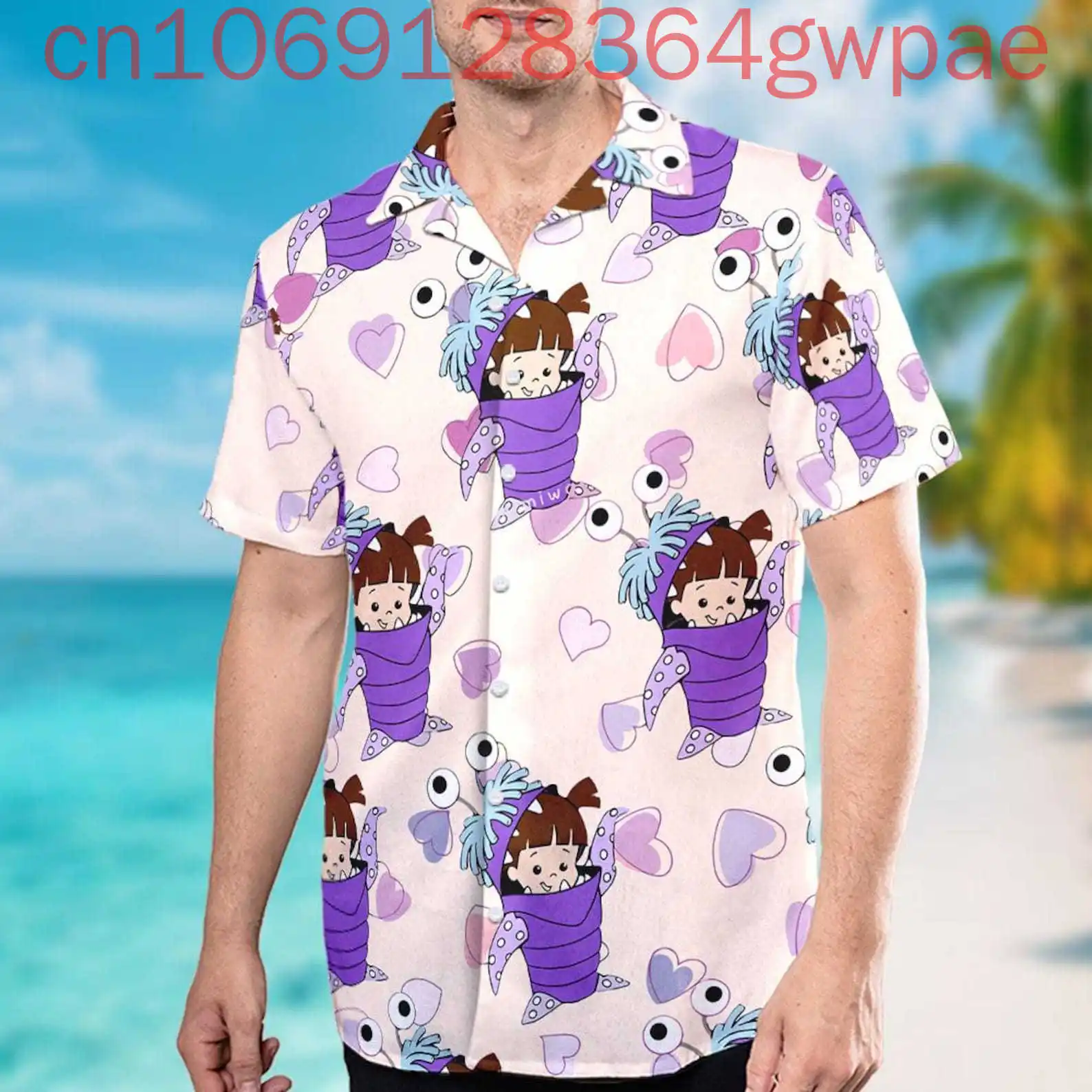 

Monster Inc Button Up Hawaiian Shirt Men Women Kids Summer Casual Short Sleeve Beach Shirts Disney Fashion Hawaii Shirts