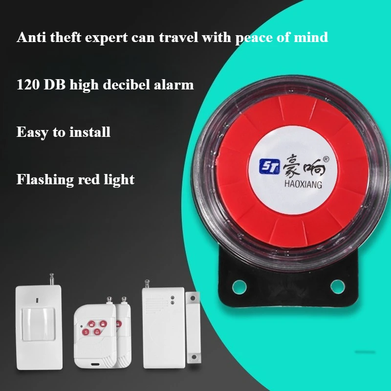 

120db Audible-Visual Alarm - Door/Window Alarm, Smoke Alarm, Infrared Alarm & Anti-Theft Alarm System