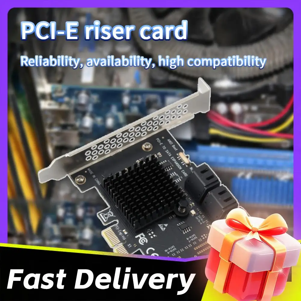 

Карта расширения PCI-E 1X на 6 портов SATA3.0 6 Гбит/с для настольных ПК Windows, комплект, адаптер PCIe для настольных компьютеров