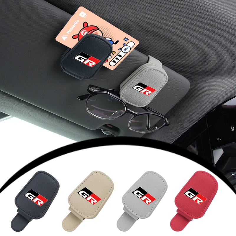 

Car Logo Visor Glasses Holder Sunglasses Clip For Toyota GR Aygo Supra Prado RAV4 Hilux Yaris Corolla 4Runner Camry Avalon Avens