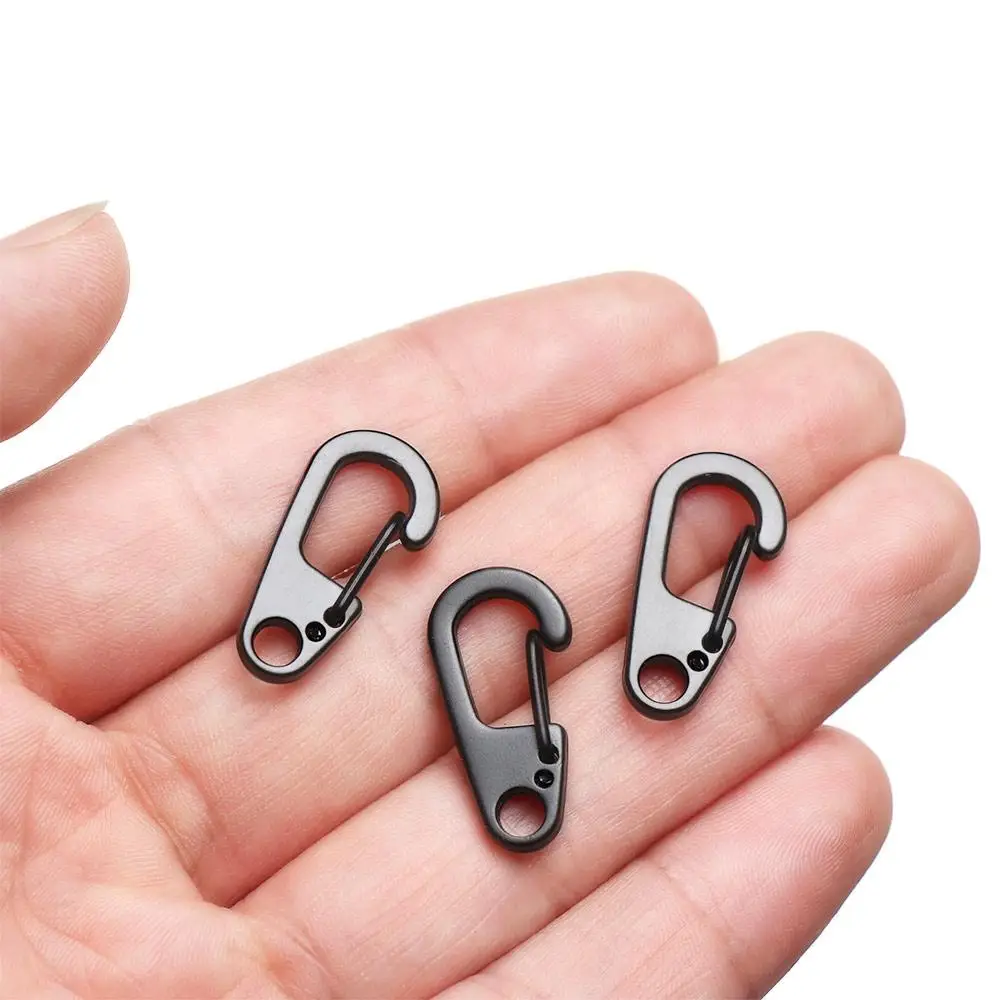 2/4pcs MIni Aluminum Alloy Safety Travel Tools Survival EDC Gear Spring Clips Camping Keyring D Carabiner D-Ring Key Chain