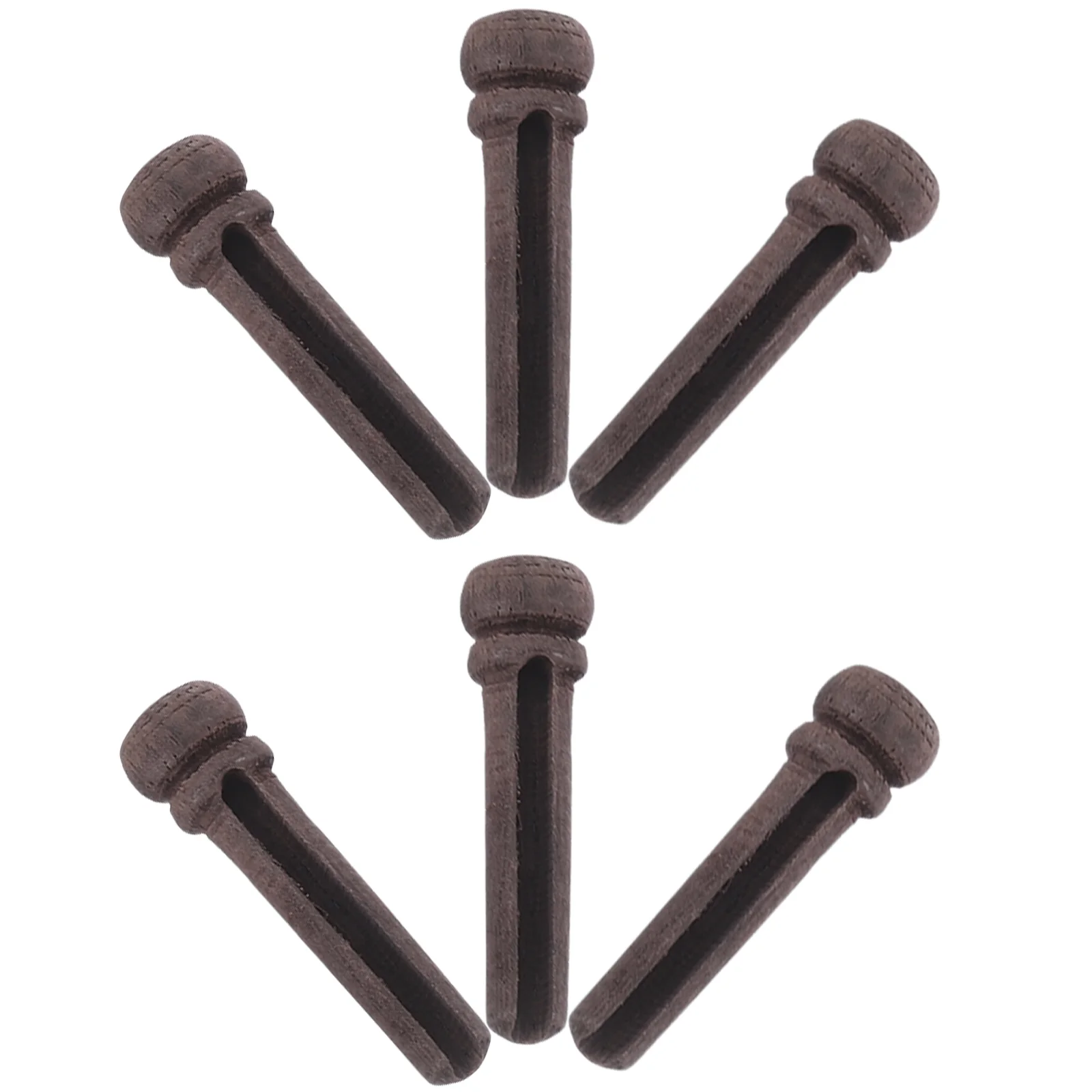 6 Pcs Earth Color Pins Rosewood Guitar Bridge Acoustic Parts End Brass