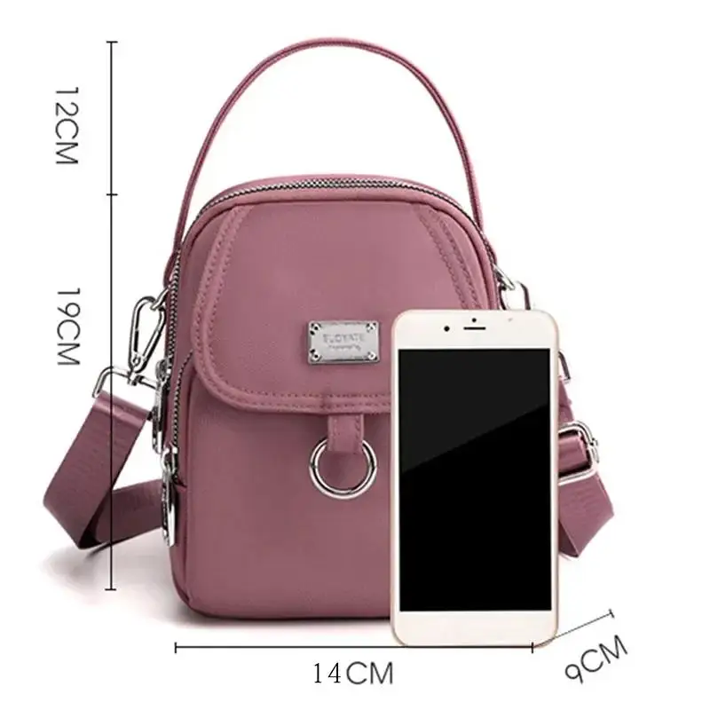 New Fashion 3 Layers Women Mini Bag High Quality Durable Fabric Girls Small Shoulder Prettry Style Female Handbag Phone