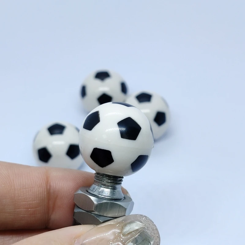 4Pcs Football Pattern Car Tire Valve Caps ABS Material Universal For American Valve Creative Styling Auto Accessories